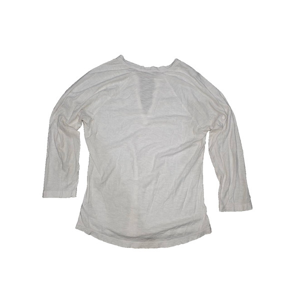 James Perse Raglan Open Henley Tee in Cotton Blend White Size 1 A003274 - Picture 8 of 9